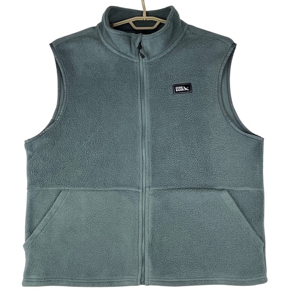 Eddie Bauer Other - Eddie Bauer Fleece Vest Men‎ XL Blue Gray Full Zip Outdoor Layering Mock Neck